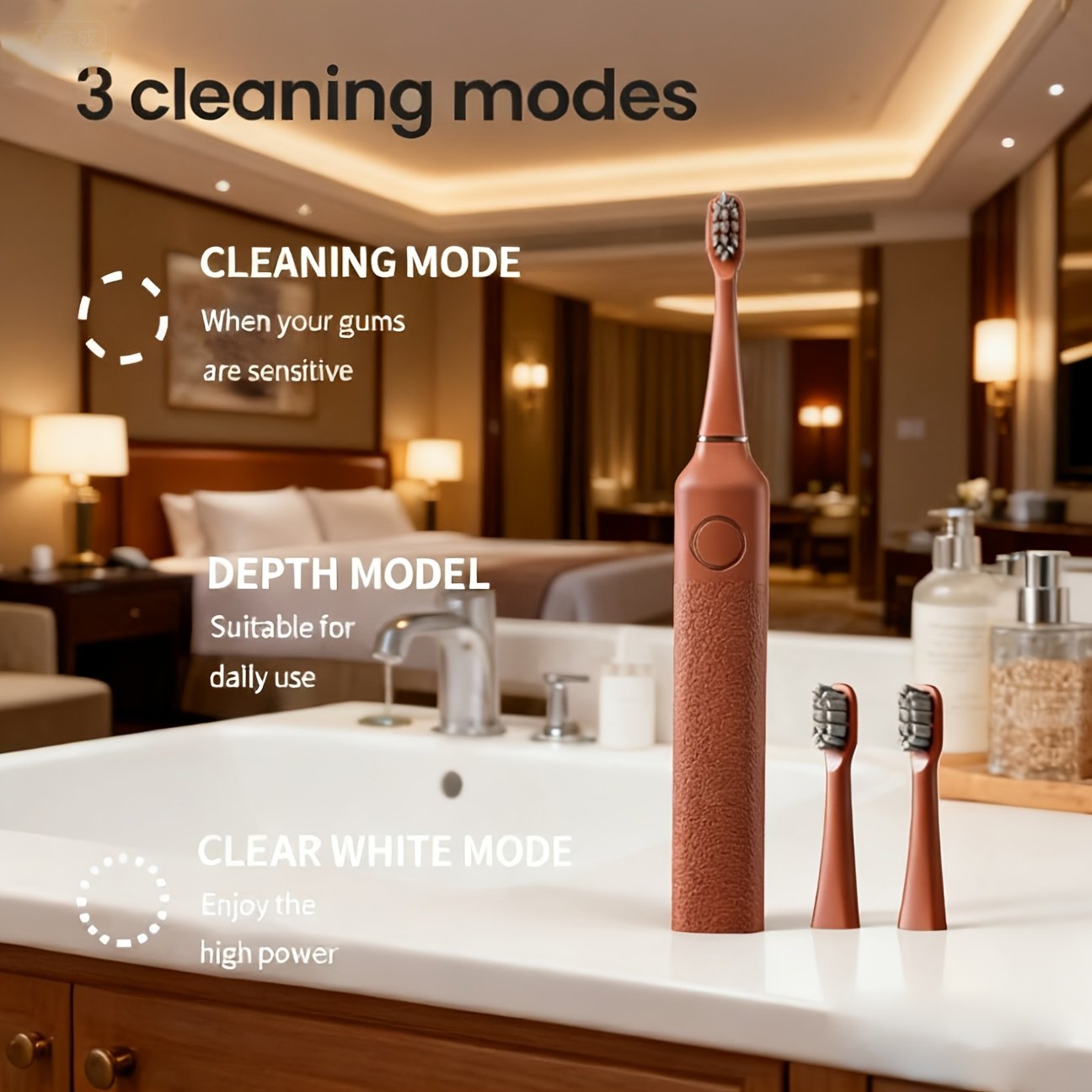 XJB Soundwave technology Vibration Smart Electric Toothbrush with 2 Brush Heads, USB Wireless Inductive Charging, 3 Speeds & 3 Modes, 47, 000 Sonic Cleaning Power, Super Fast Cleaning, Lithium Battery & Soft Bristles - Plaque Removal &, Ideal Gift for Adults & Teens (Orange) - Dental Care Electric Toothbrush, Teeth Cleaning Tools, Electric Toothbrush Rechargeable, Toothbrush Electric, Rechargeable Toothbrush, Teeth Cleaner, Oral Hygiene, Sleek Design, Ergonomic Handle, Highquality