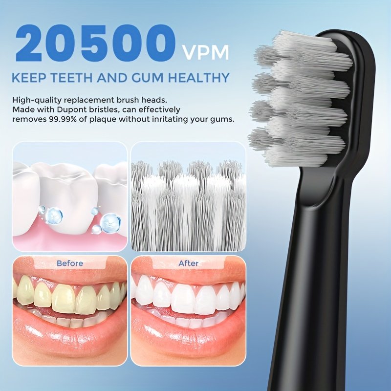 SEJOY Electric Toothbrush with Sonic Cleaning - USB-Powered Electric toothbrush, Long-Lasting Lithium Battery, Soft Nylon Bristles for Gentle Gum Care - Professional Oral Care for Plaque Removal & Gum Health - Ideal for Adults, Travel & Home Use - SEJOY Dental Electric Toothbrush, Sleek Design, Highquality Bristles, Busy Professionals