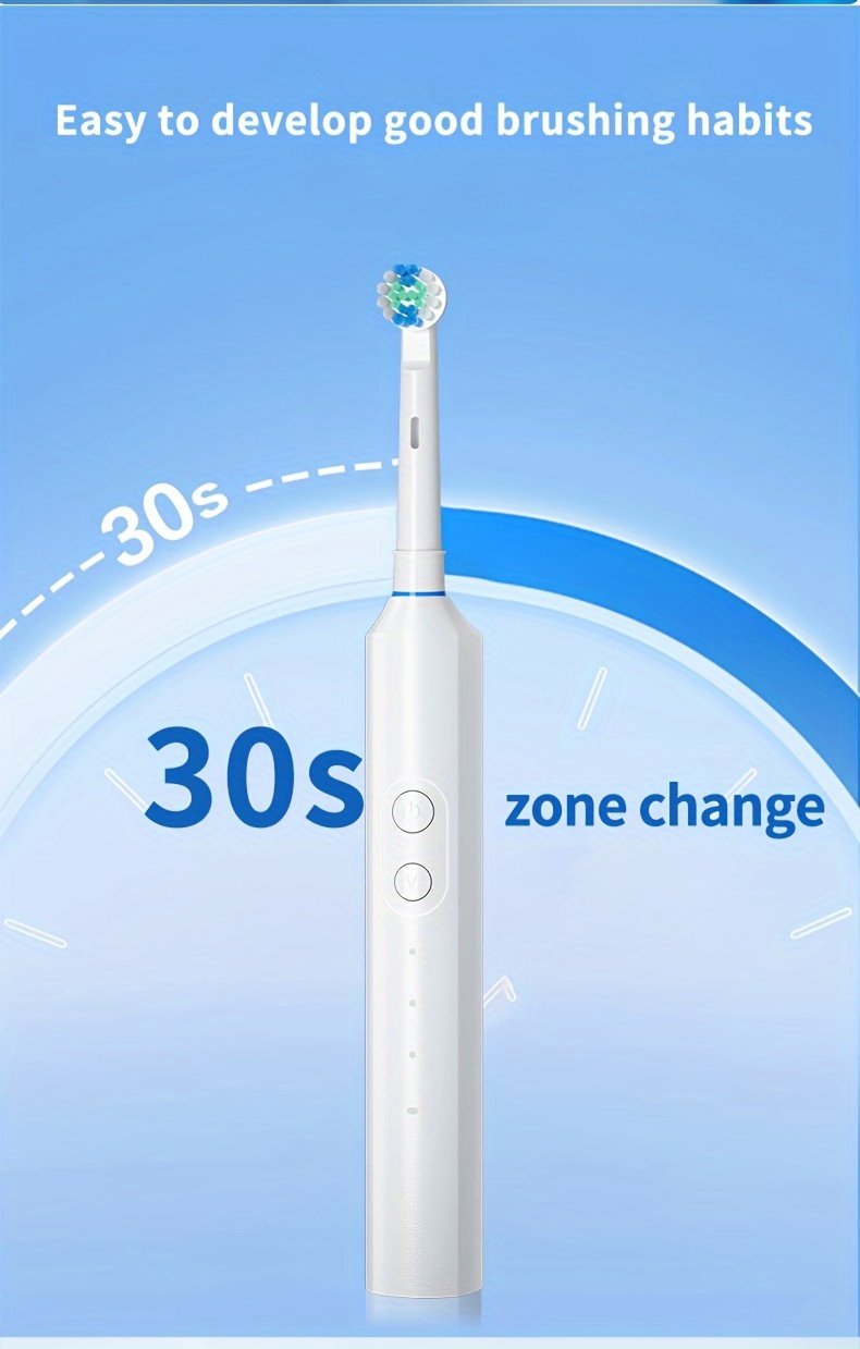 Orinatola Adult Rotating Electric Toothbrush, IPX7 High Quality, 4 Brush Heads, Travel Case, 3 Modes and 2-Minute Smart Timer Care Electric Toothbrush, USB Quick Charge