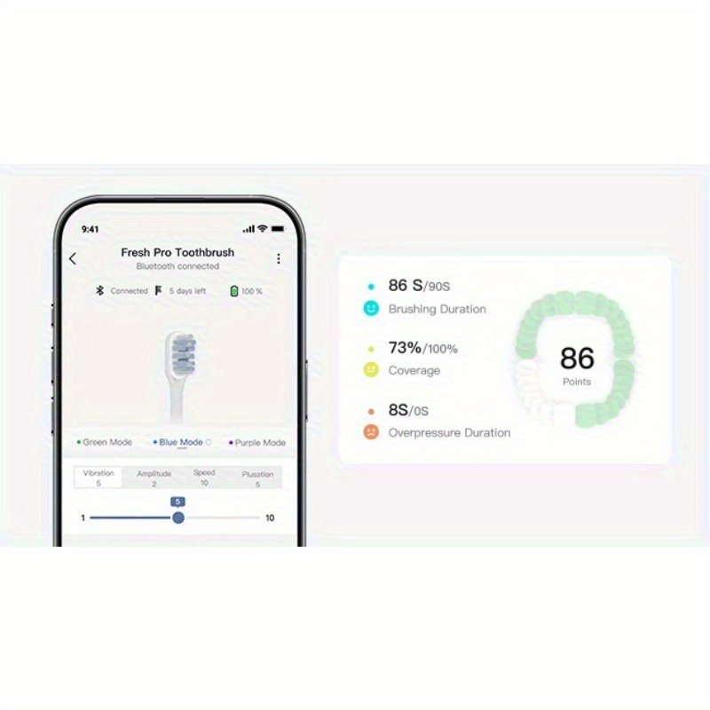 Mova Fresh Pro Electric Toothbrush with App, 3DClean Rechargeable Electric Power Toothbrush for Adults, 2 Brush Heads & Travel Case, 3-in-1 Replacement Brush Head with Holder, Matte Silvery